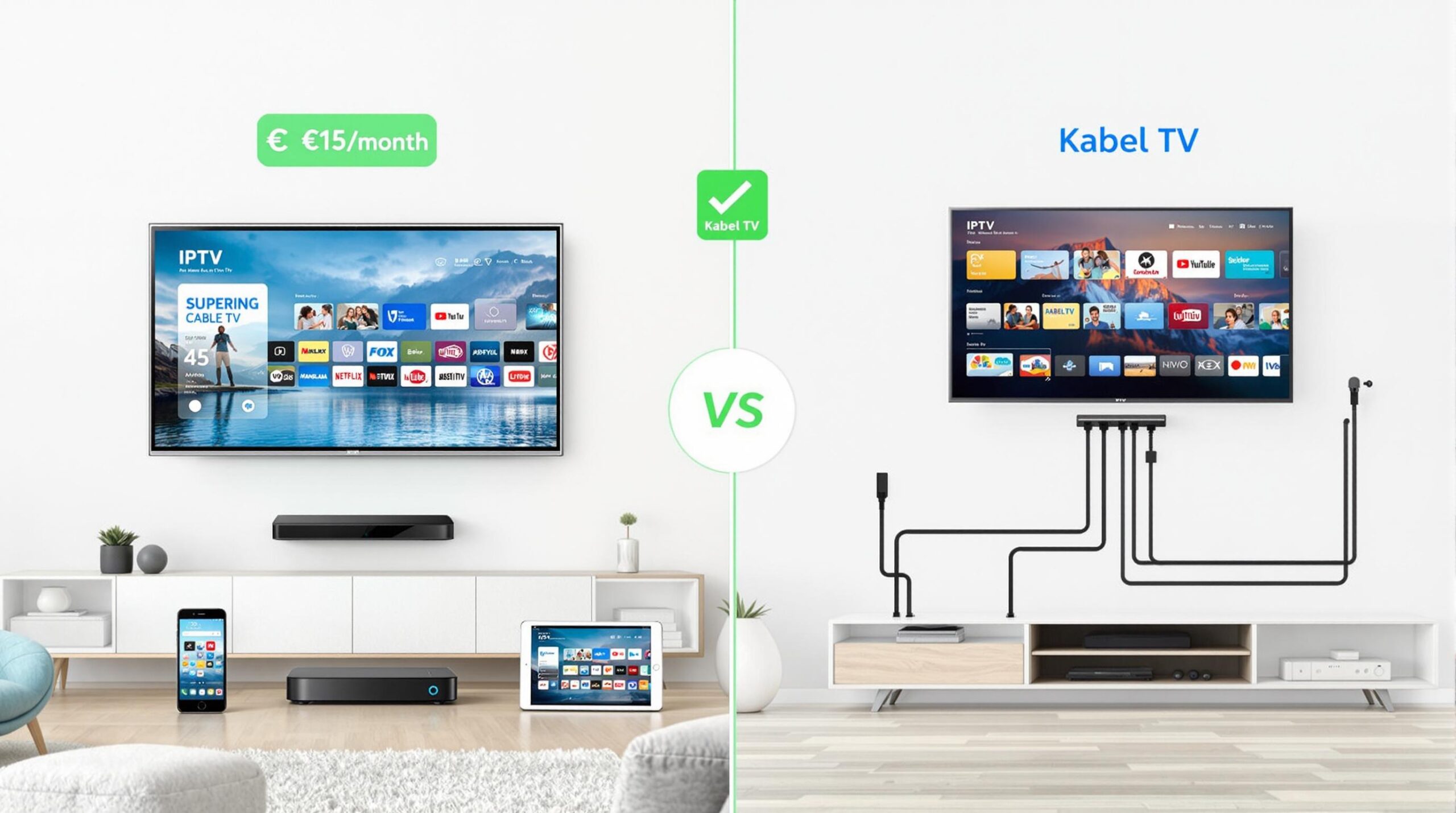 IPTV kopen versus kabel TV vergelijking - IPTVMax